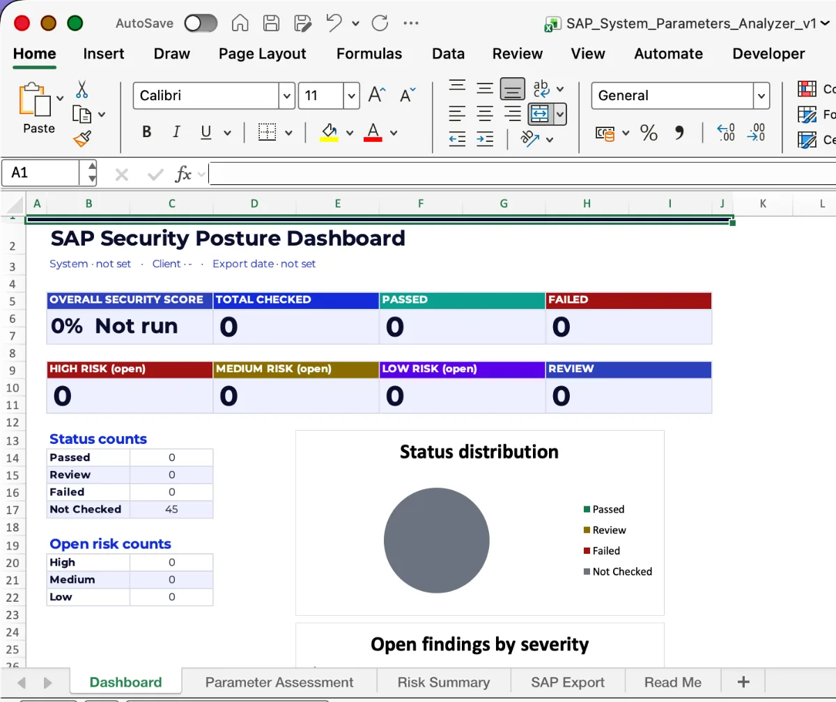 Security Analyzer Home screen
